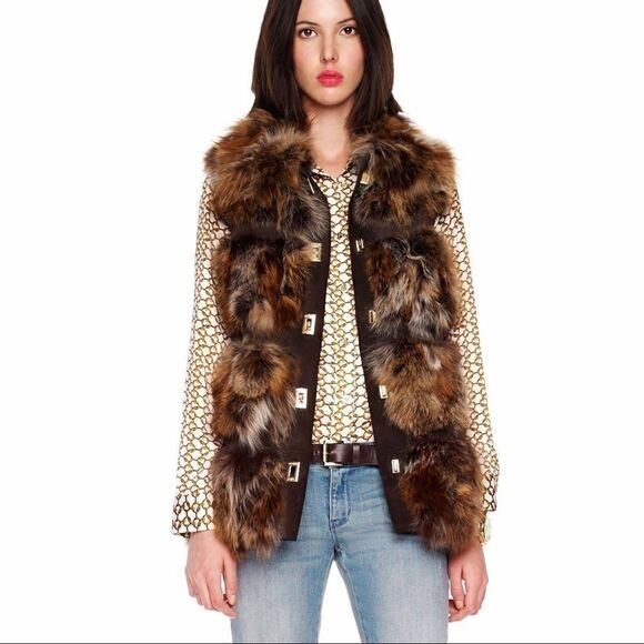 Michael Kors Vintage Fox Fur Lodge Vest. - Picture 1 of 7